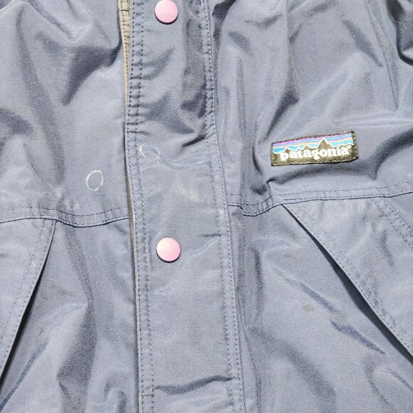 Patagonia Kids L (12) Navy Coat Zip Closure & Pockets‎ Snap Buttons Vintage READ - Picture 11 of 12